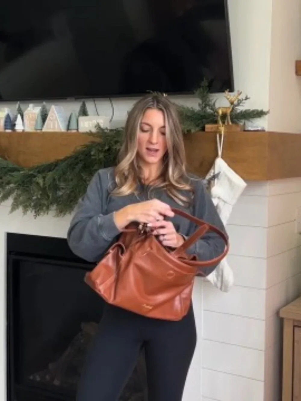 Vegan Leather Hobo Crossbody Purse with Tassel Charm Shoulder Bag